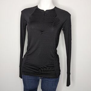 Athleta Black Long Sleeve Athletic 1/3 Zip Top S